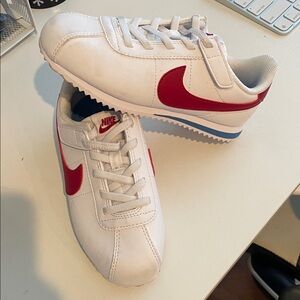 Nike Classic White and Red Cortez Sneakers